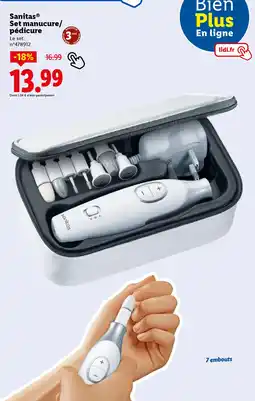 Lidl Sanitas Set manucure pédicure offre