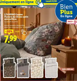 Lidl Livarno home parure de lit en satin microfibre offre