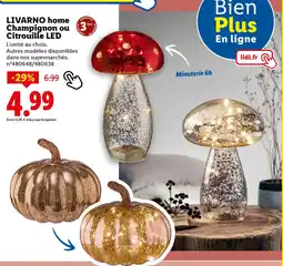 Lidl Livarno home champignon ou citrouille led offre
