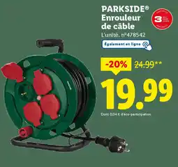 Lidl Parkside enrouleur de câble offre