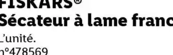 Lidl Fiskars sécateur à lame franche offre