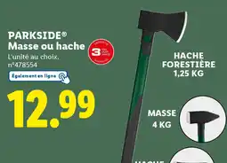 Lidl Parkside masse ou hache offre