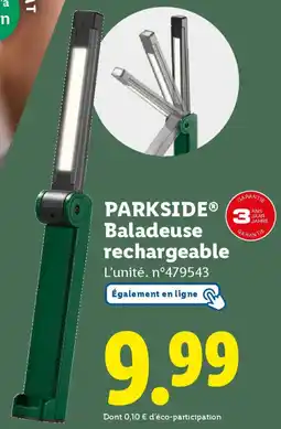 Lidl Parkside baladeuse rechargeable offre