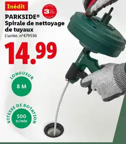 Lidl Parkside spirale de nettoyage de tuyaux offre