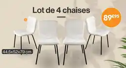b&m Lot de 4 chaises crème offre