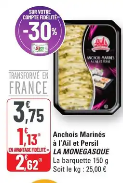 G20 LA MONEGASQUE Anchois Marinés à l'Ail et Persil offre
