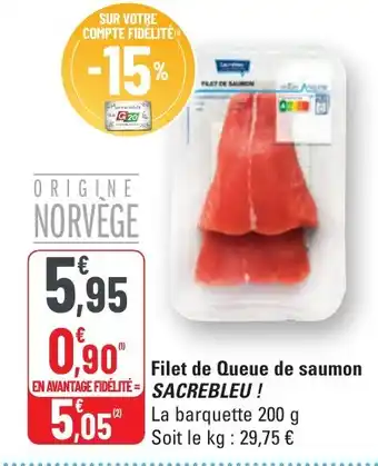 G20 SACREBLEU Filet de Queue de saumon offre