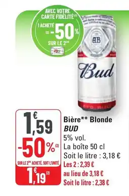 G20 BUD Bière Blonde offre