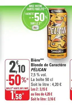 G20 PÉLICAN Bière Blonde de Caractère offre