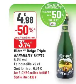 G20 KARMELIET TRIPEL Bière Belge Triple offre