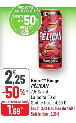G20 PÉLICAN Bière Rouge offre
