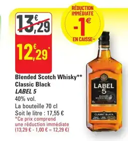 G20 LABEL 5 Blended Scotch Whisky Classic Black offre