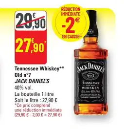G20 JACK DANIEL'S Tennessee Whiskey Old n°7 offre