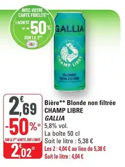 G20 GALLIA CHAMP GALLIA Bière Blonde non filtrée offre