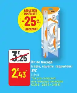 G20 BIC Kit de traçage règle, équerre, rapporteur offre