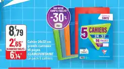 G20 CLAIREFONTAINE Cahier grands carreaux 96 pages offre