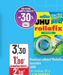 G20 UHU Rouleau adhésif Rollafix invisible offre