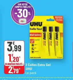 G20 UHU 3 Colles Extra Gel offre