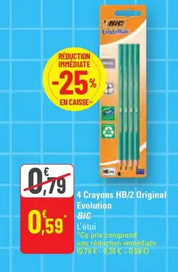 G20 BIC 4 Crayons HB/2 Original Evolution offre