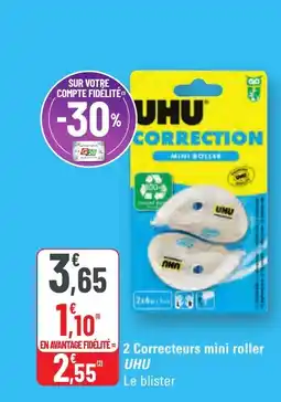 G20 UHU 2 Correcteurs mini roller offre