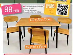 Kandy Table avec 4 chaises offre