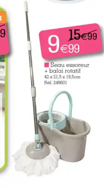 Kandy Seau essoreur + balai rotatif offre