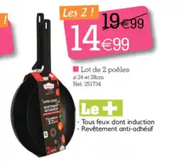 Kandy Lot de 2 poêles offre