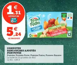 Utile POM'POTES Compotes sans sucres ajoutés offre