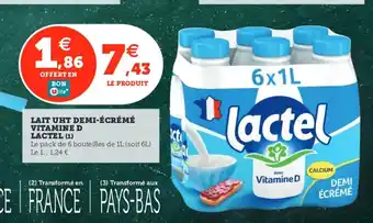 Utile LACTEL Lait uht demi-écrémé vitamine d offre