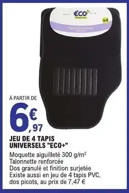 E.Leclerc JEU DE 4 TAPIS UNIVERSELS ECO+ offre
