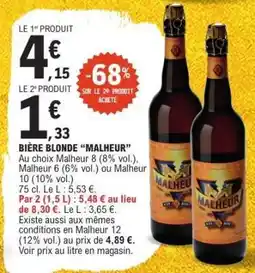 E.Leclerc BIÈRE BLONDE “MALHEUR” offre