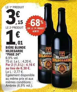 E.Leclerc BIÈRE BLONDE HILDEGARDE “PAGE 24” offre