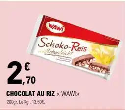 E.Leclerc CHOCOLAT AU RIZ WAWI offre