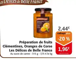 Colruyt Les Délices de Belle France Préparation de fruits Clémentines, Oranges de Corse offre