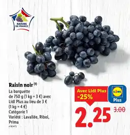 Lidl Raisin noir offre