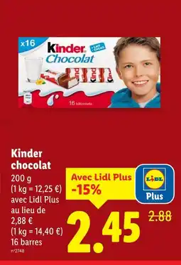 Lidl KINDER Chocolat offre