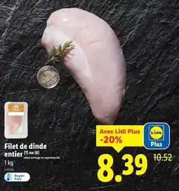 Lidl Filet de dinde entier offre
