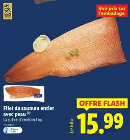 Lidl Filet de saumon entier avec peau offre