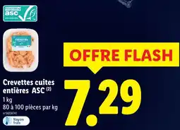 Lidl Crevettes cuites entières ASC offre