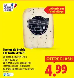 Lidl Tomme de brebis à la truffe d'été offre