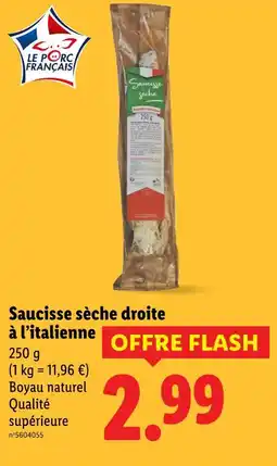 Lidl Saucisse sèche droite à l’italienne offre