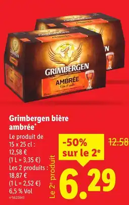 Lidl Grimbergen Bière ambrée offre