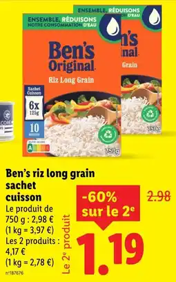 Lidl Riz long grain sachet cuisson offre