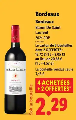 Lidl Baron De Saint Laurent Bordeaux offre