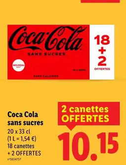 Lidl Coca cola sans sucres offre