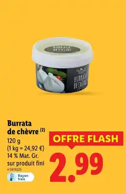 Lidl Burrata de chèvre offre