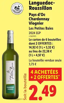 Lidl Pays d’oc chardonnay viognier offre