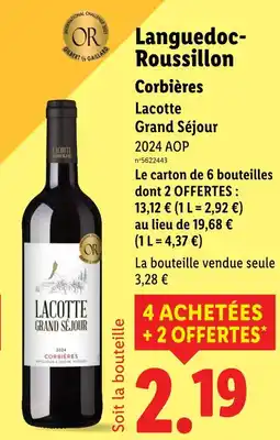 Lidl LACOTTE GRAND SEJOUR Corbières offre