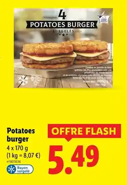 Lidl Potatoes Burger offre