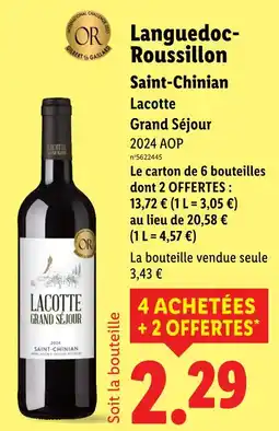 Lidl SAINT CHINIAN Languedoc-Roussillon offre